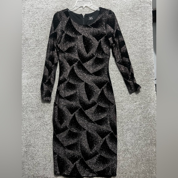 B&A by Betsy & Adam Women's Long-Sleeve Glitter-Knit Midi Dress Size Small - Picture 1 of 9